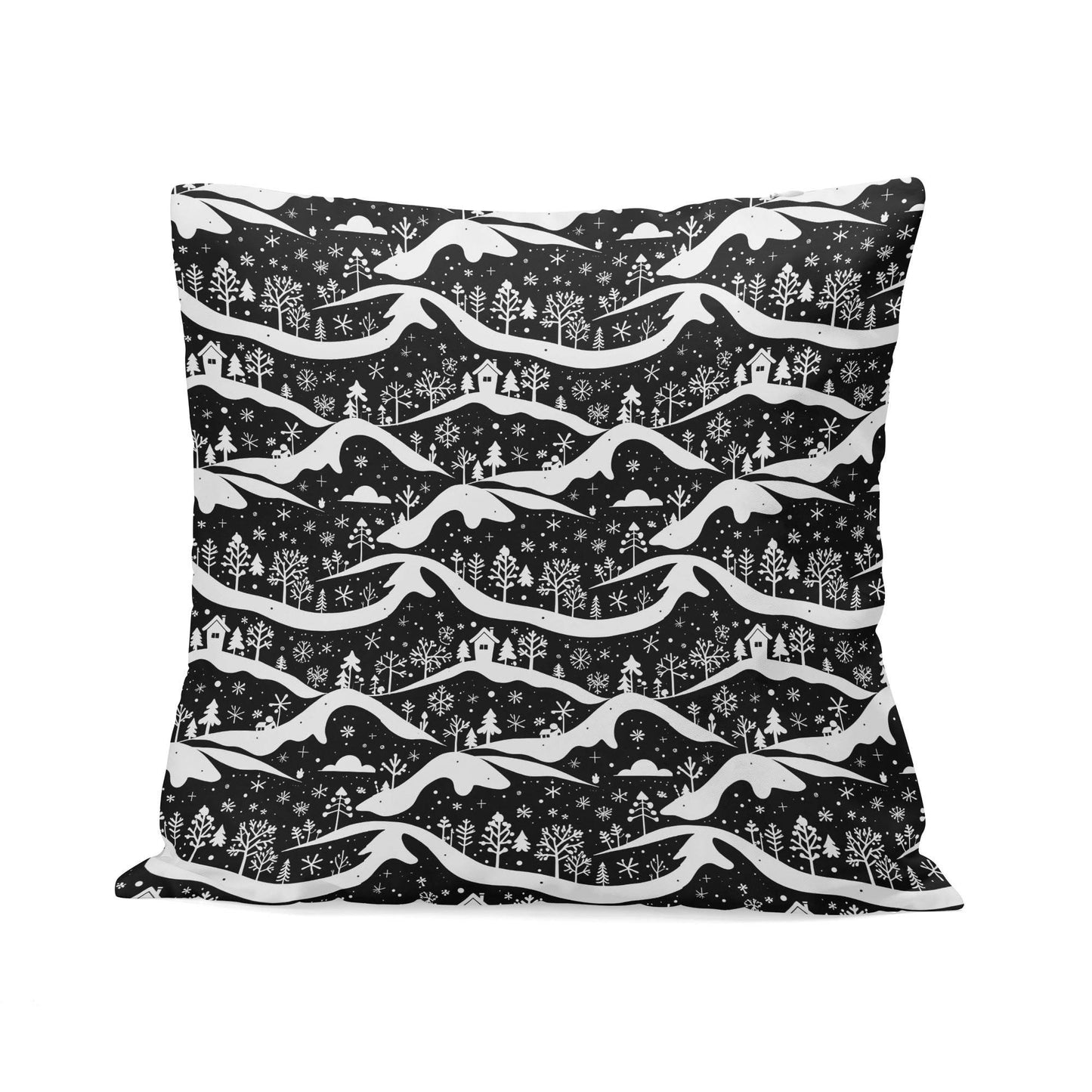 Winter Town Peach Velvet 4 Pcs Square Pillow Case Covers (5 sizes) - DeRose Seasonal
