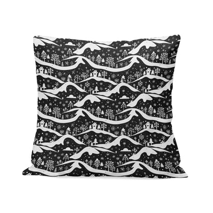 Winter Town Peach Velvet 4 Pcs Square Pillow Case Covers (5 sizes) - DeRose Seasonal