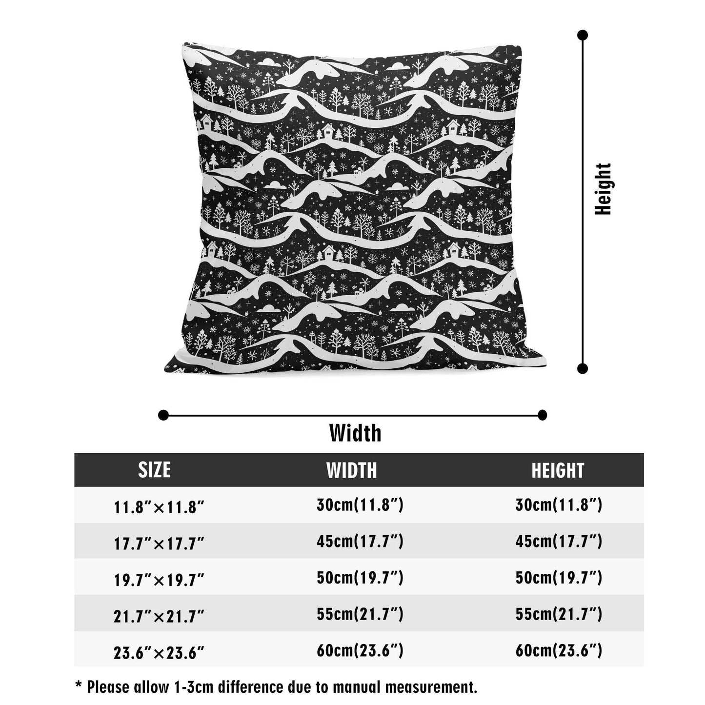 Winter Town Peach Velvet 4 Pcs Square Pillow Case Covers (5 sizes) - DeRose Seasonal