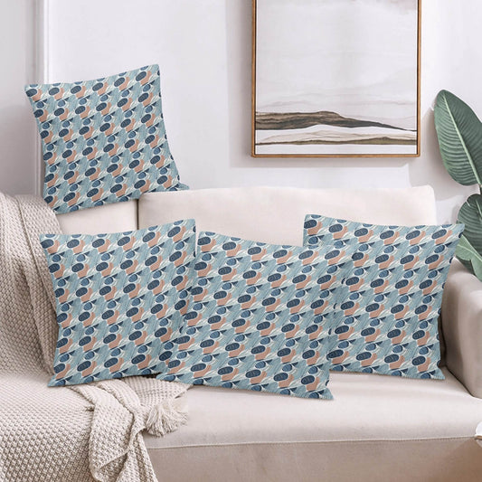 Cool Touch Peach Velvet 4 Pcs Square Pillow Case Covers (5 sizes) - DeRose Seasonal