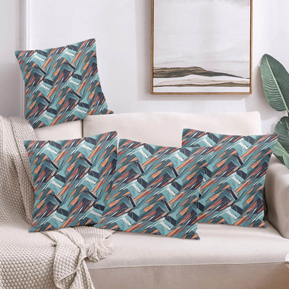 Abstract Breeze Peach Velvet 4 Pcs Square Pillow Case Covers (5 sizes) - DeRose Seasonal