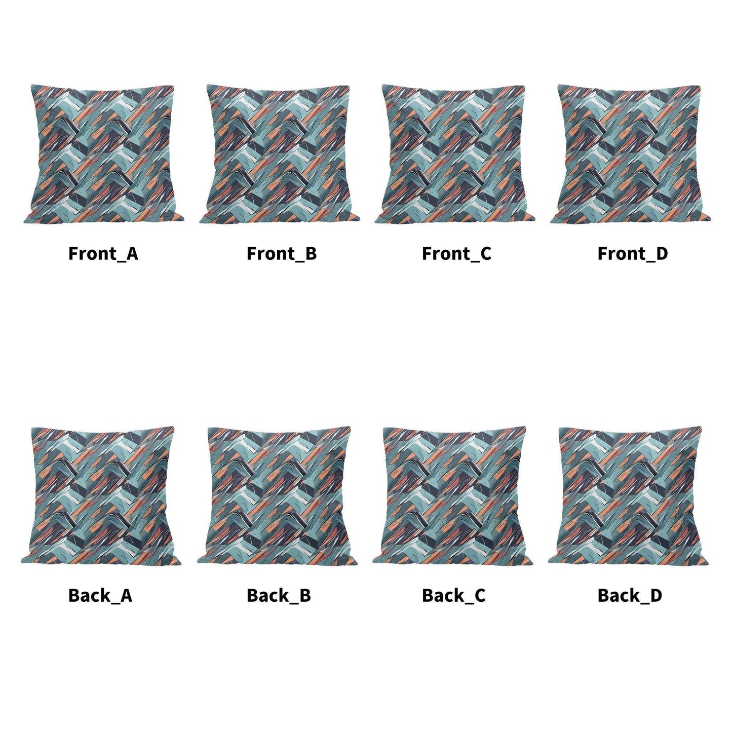 Abstract Breeze Peach Velvet 4 Pcs Square Pillow Case Covers (5 sizes) - DeRose Seasonal