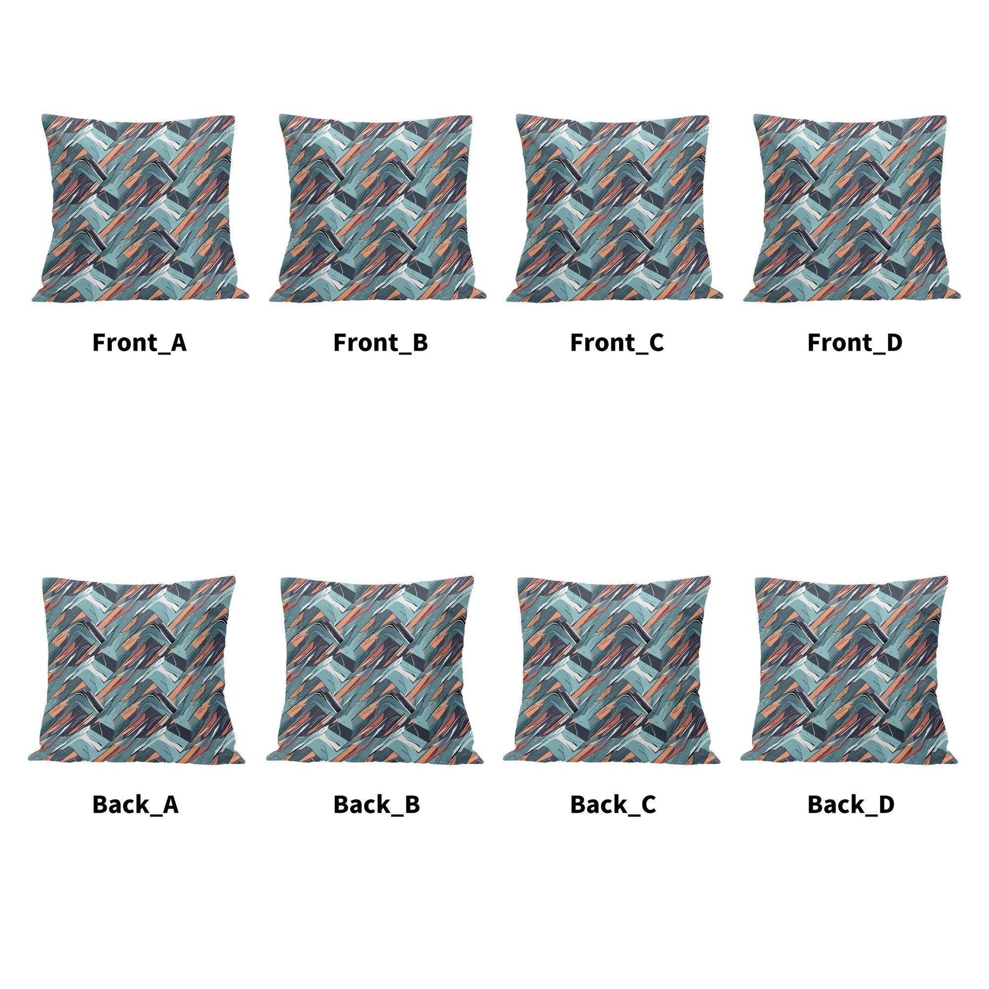 Abstract Breeze Peach Velvet 4 Pcs Square Pillow Case Covers (5 sizes) - DeRose Seasonal