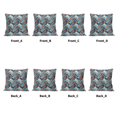 Abstract Breeze Peach Velvet 4 Pcs Square Pillow Case Covers (5 sizes) - DeRose Seasonal
