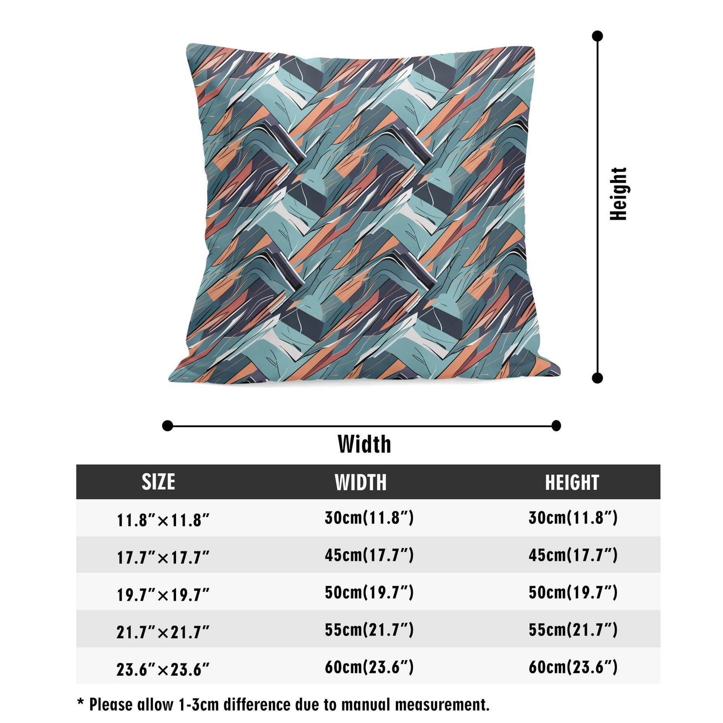 Abstract Breeze Peach Velvet 4 Pcs Square Pillow Case Covers (5 sizes) - DeRose Seasonal