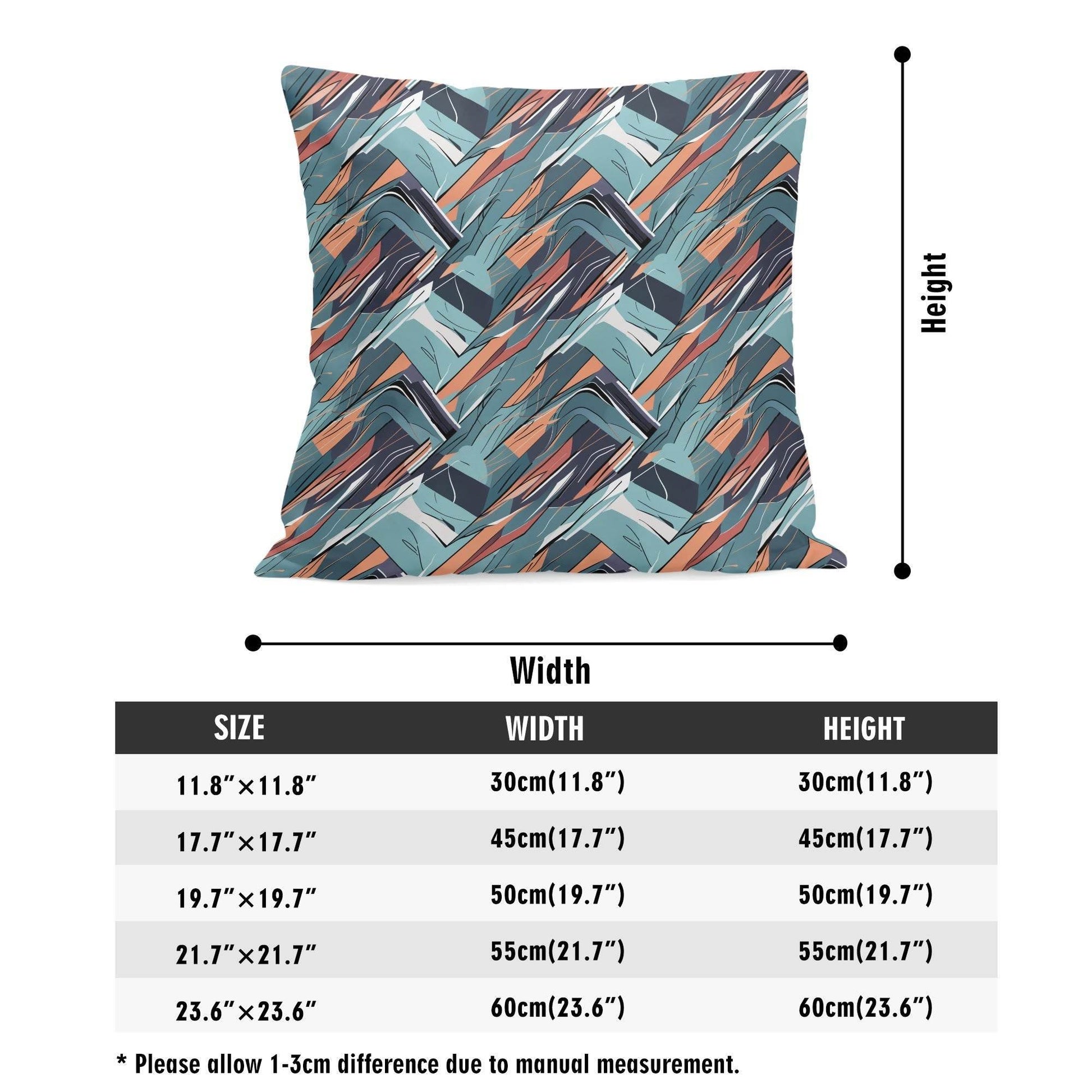 Abstract Breeze Peach Velvet 4 Pcs Square Pillow Case Covers (5 sizes) - DeRose Seasonal