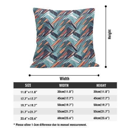 Abstract Breeze Peach Velvet 4 Pcs Square Pillow Case Covers (5 sizes) - DeRose Seasonal