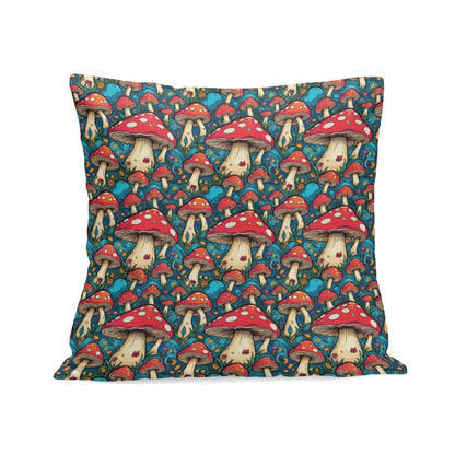Deathcap Mushroom Peach Velvet 4 Pcs Square Pillow Case Covers (5 sizes) - DeRose Seasonal