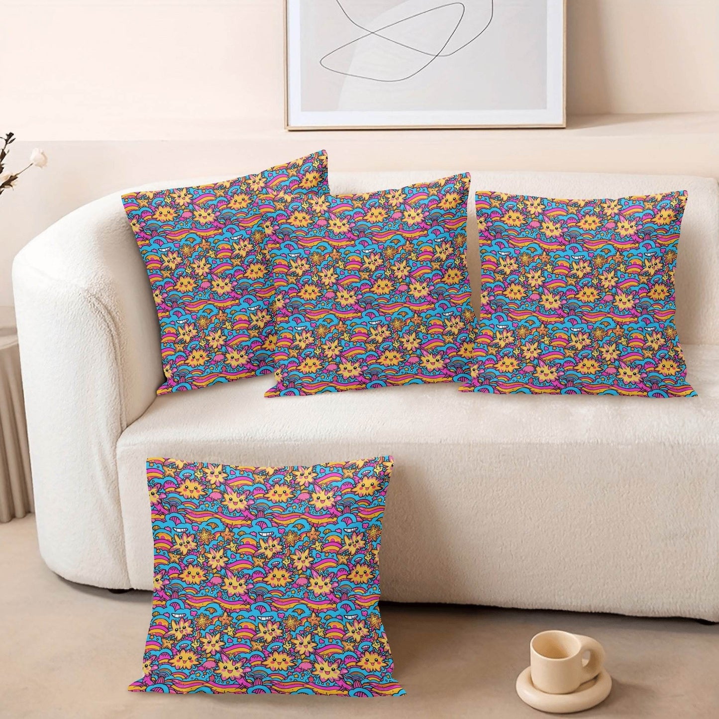 Squishy Star Peach Velvet 4 Pcs Square Pillow Case Covers (5 sizes) - DeRose Seasonal