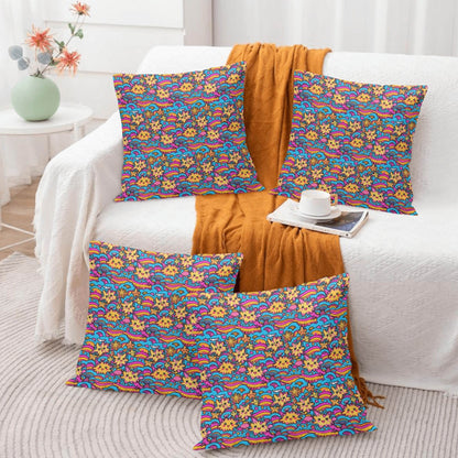 Squishy Star Peach Velvet 4 Pcs Square Pillow Case Covers (5 sizes) - DeRose Seasonal