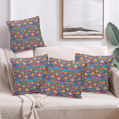 Squishy Star Peach Velvet 4 Pcs Square Pillow Case Covers (5 sizes) - DeRose Seasonal