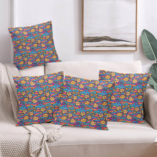 Squishy Star Peach Velvet 4 Pcs Square Pillow Case Covers (5 sizes) - DeRose Seasonal