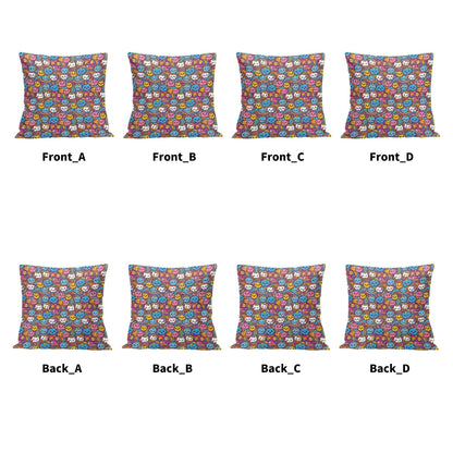 Cute Clouds Peach Velvet 4 Pcs Square Pillow Case Covers (5 sizes) - DeRose Seasonal