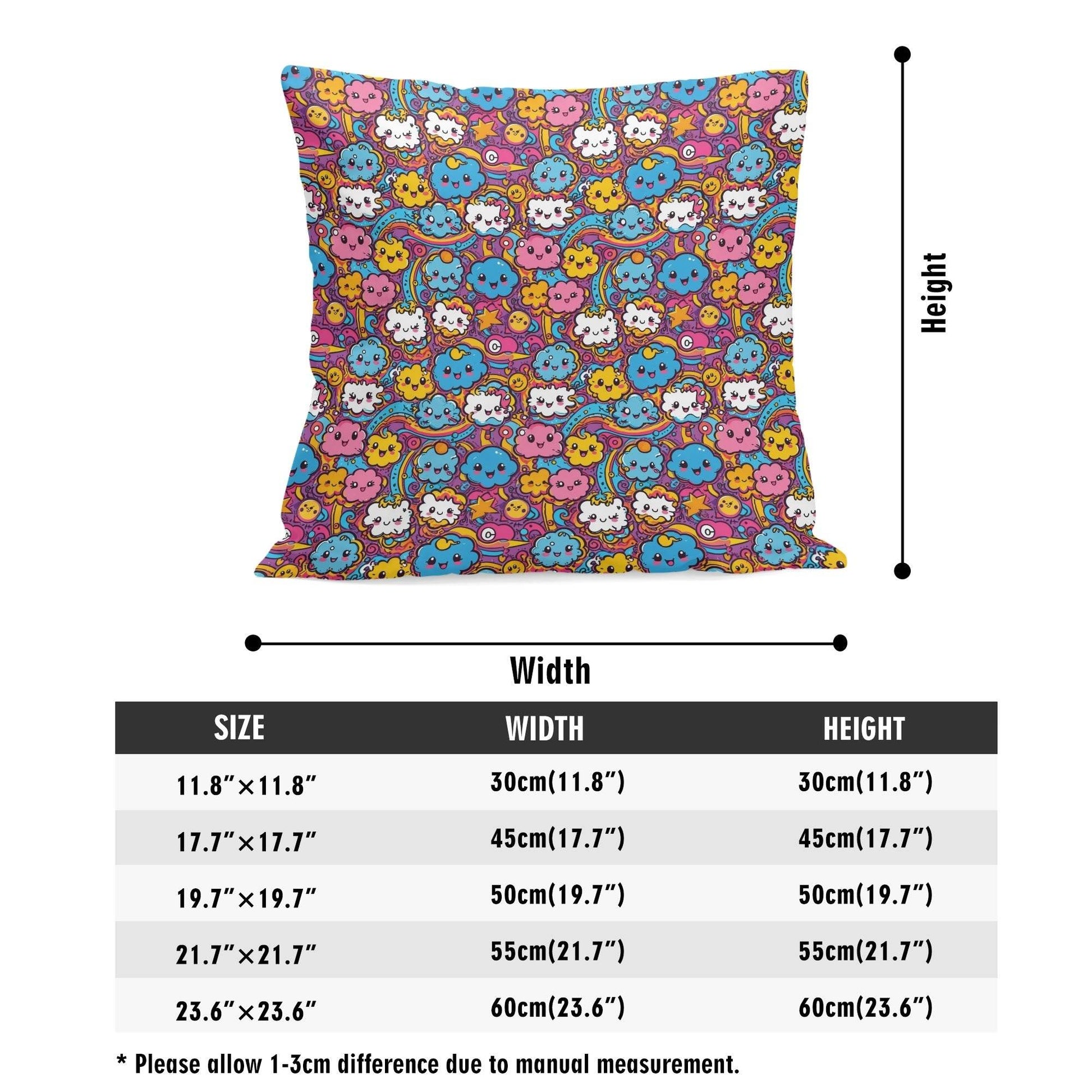 Cute Clouds Peach Velvet 4 Pcs Square Pillow Case Covers (5 sizes) - DeRose Seasonal