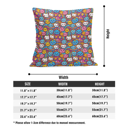 Cute Clouds Peach Velvet 4 Pcs Square Pillow Case Covers (5 sizes) - DeRose Seasonal
