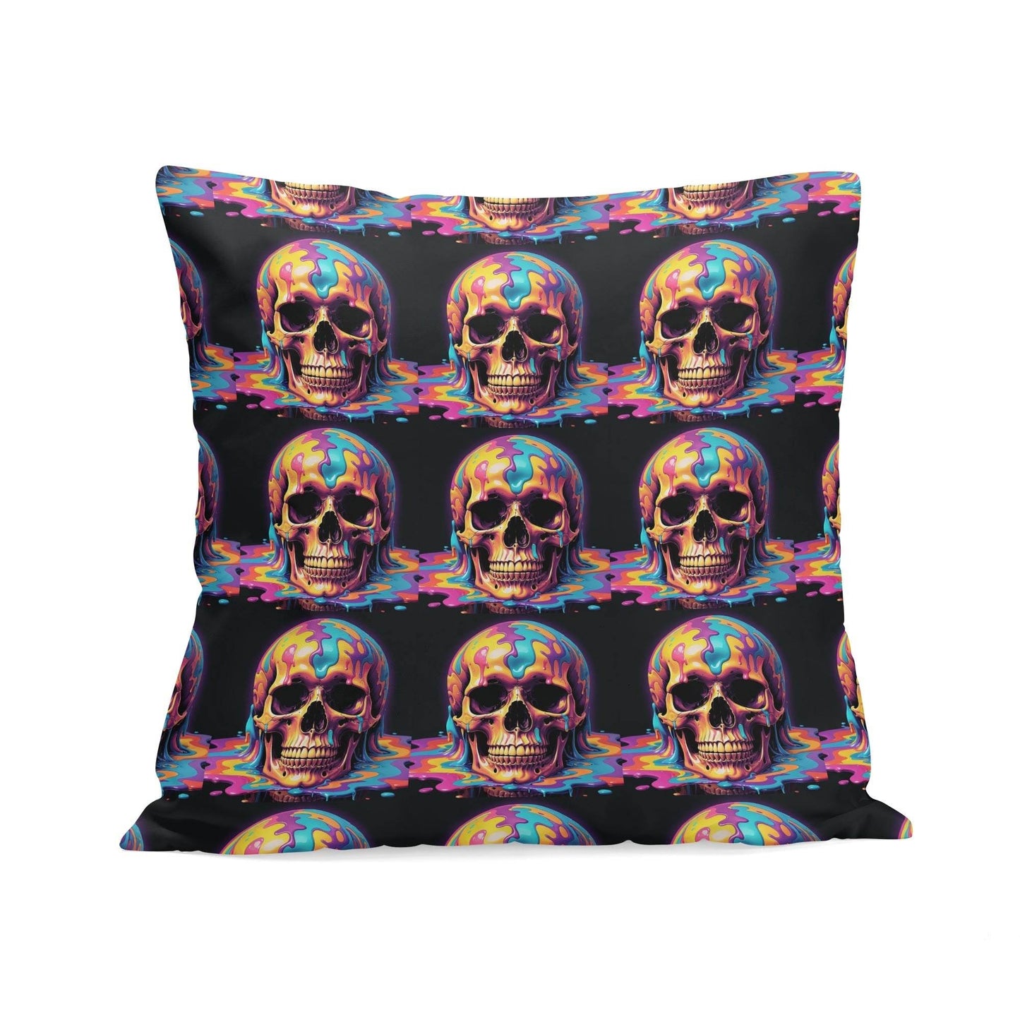 Dripping Skulls Peach Velvet 4 Pcs Square Pillow Case Covers (5 sizes) - DeRose Seasonal
