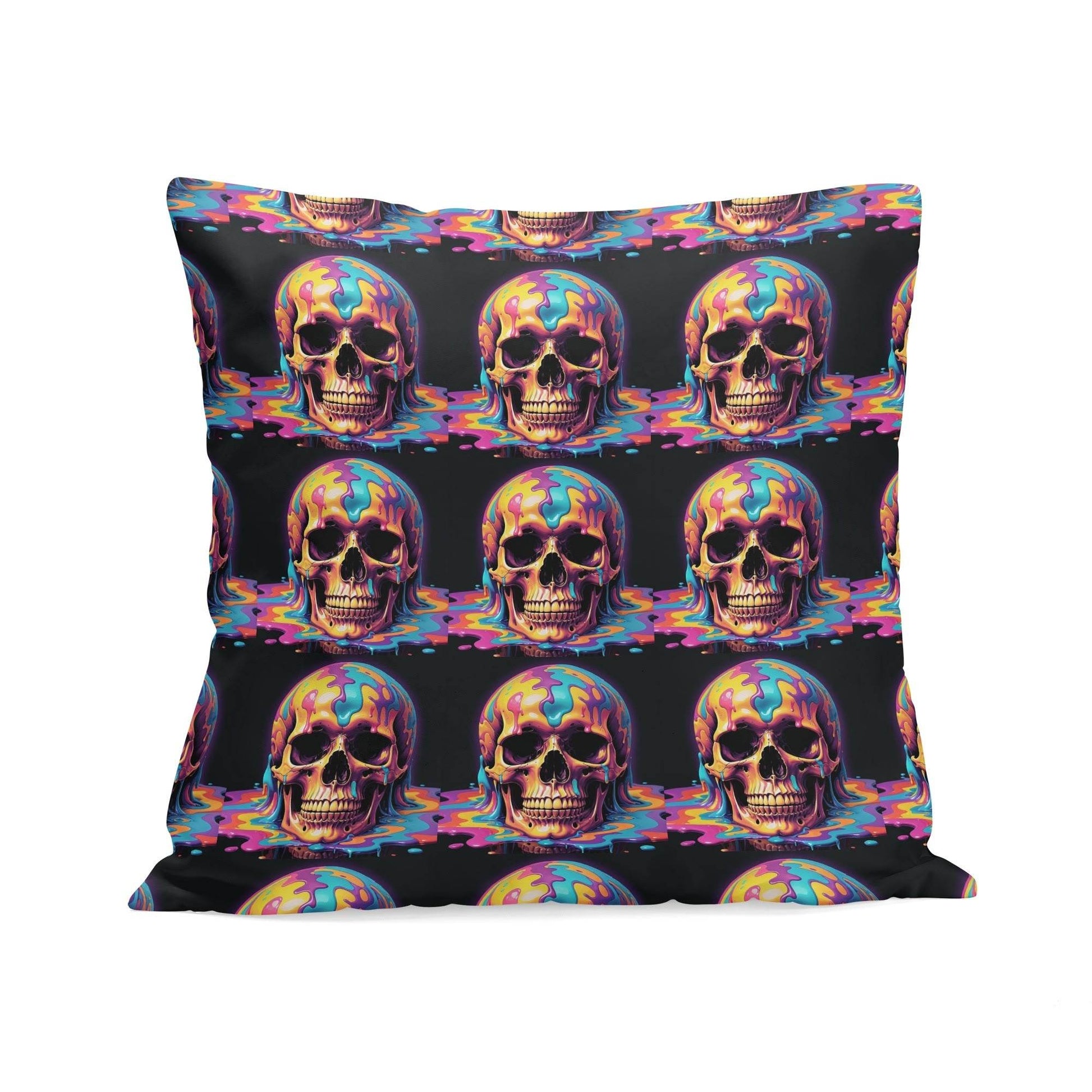 Dripping Skulls Peach Velvet 4 Pcs Square Pillow Case Covers (5 sizes) - DeRose Seasonal