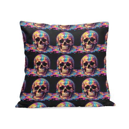 Dripping Skulls Peach Velvet 4 Pcs Square Pillow Case Covers (5 sizes) - DeRose Seasonal