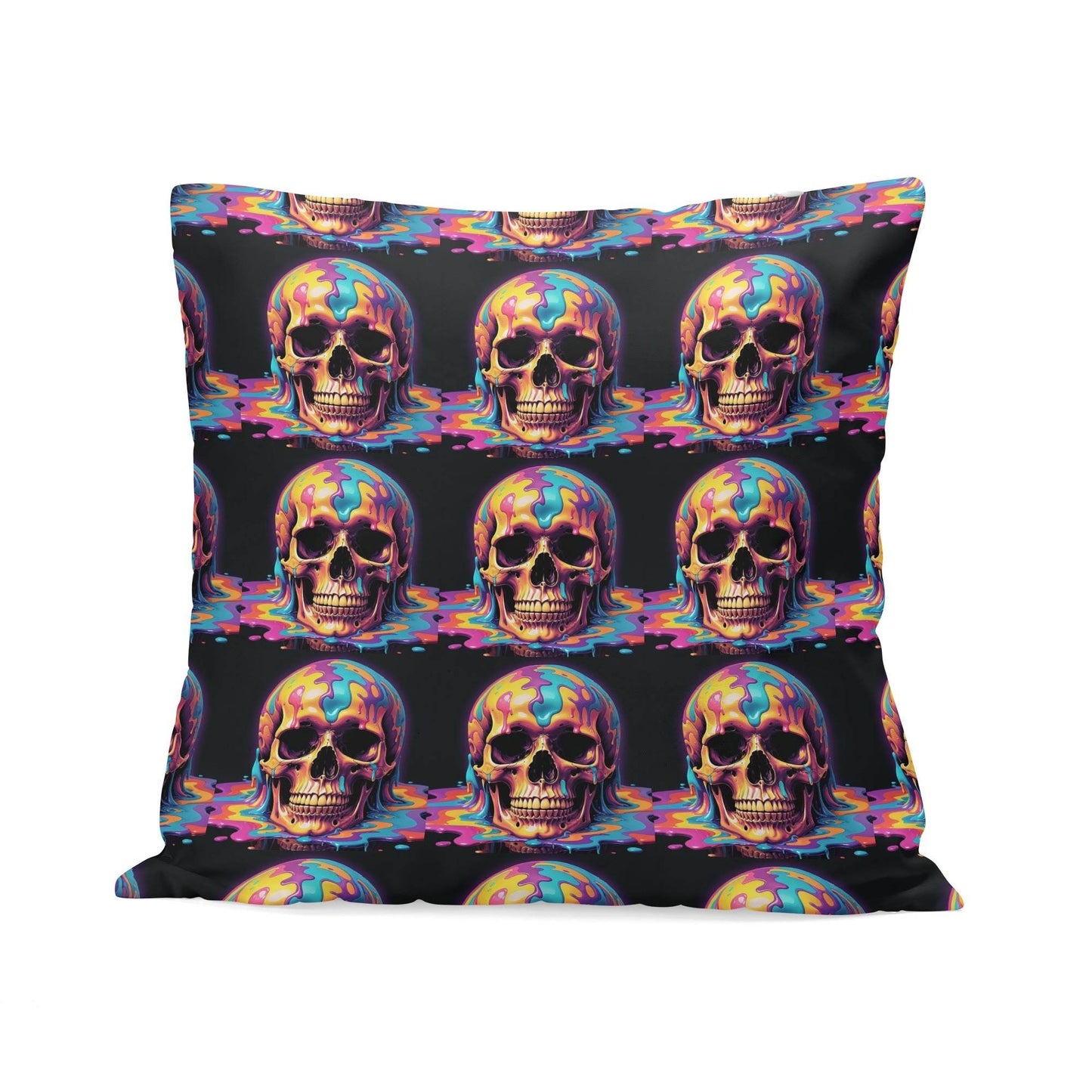 Dripping Skulls Peach Velvet 4 Pcs Square Pillow Case Covers (5 sizes) - DeRose Seasonal