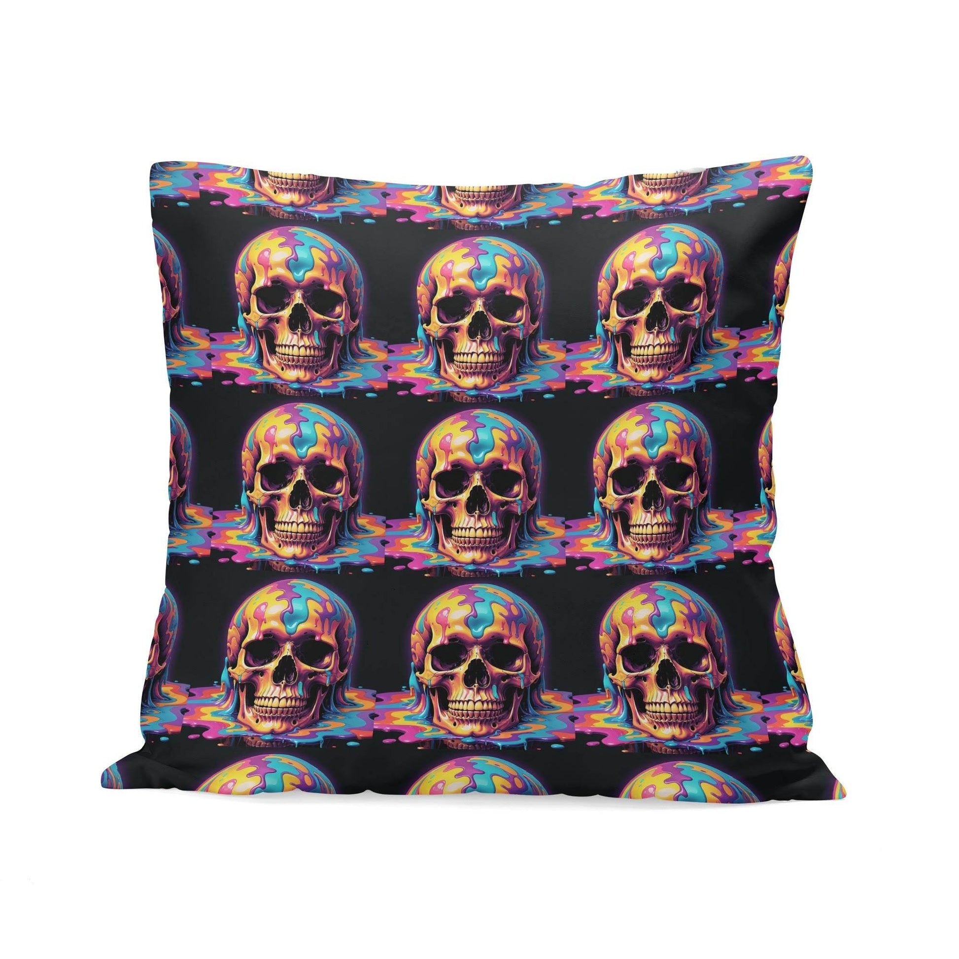 Dripping Skulls Peach Velvet 4 Pcs Square Pillow Case Covers (5 sizes) - DeRose Seasonal