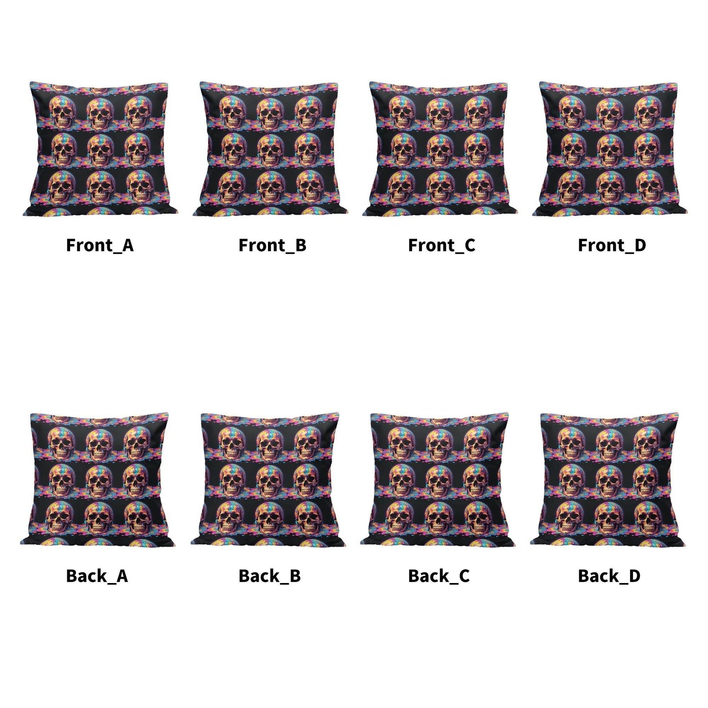 Dripping Skulls Peach Velvet 4 Pcs Square Pillow Case Covers (5 sizes) - DeRose Seasonal