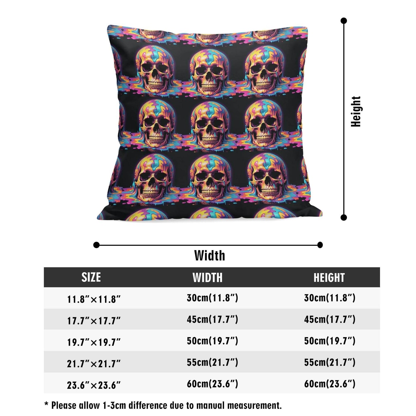 Dripping Skulls Peach Velvet 4 Pcs Square Pillow Case Covers (5 sizes) - DeRose Seasonal