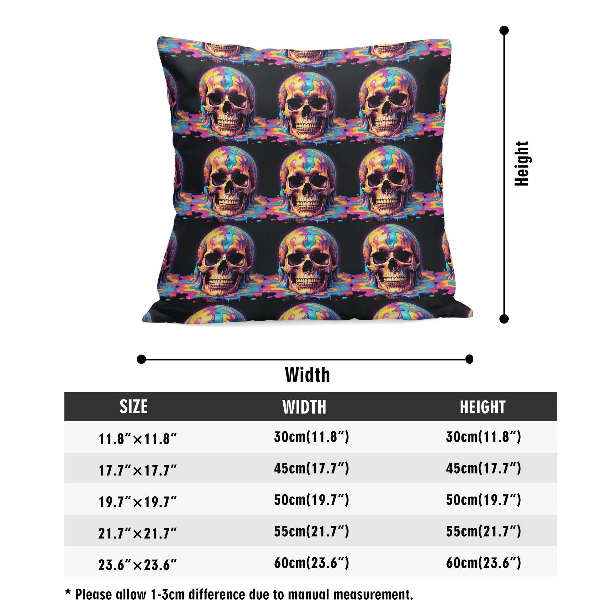 Dripping Skulls Peach Velvet 4 Pcs Square Pillow Case Covers (5 sizes) - DeRose Seasonal