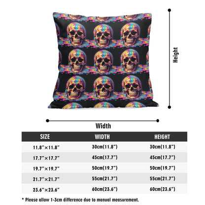 Dripping Skulls Peach Velvet 4 Pcs Square Pillow Case Covers (5 sizes) - DeRose Seasonal