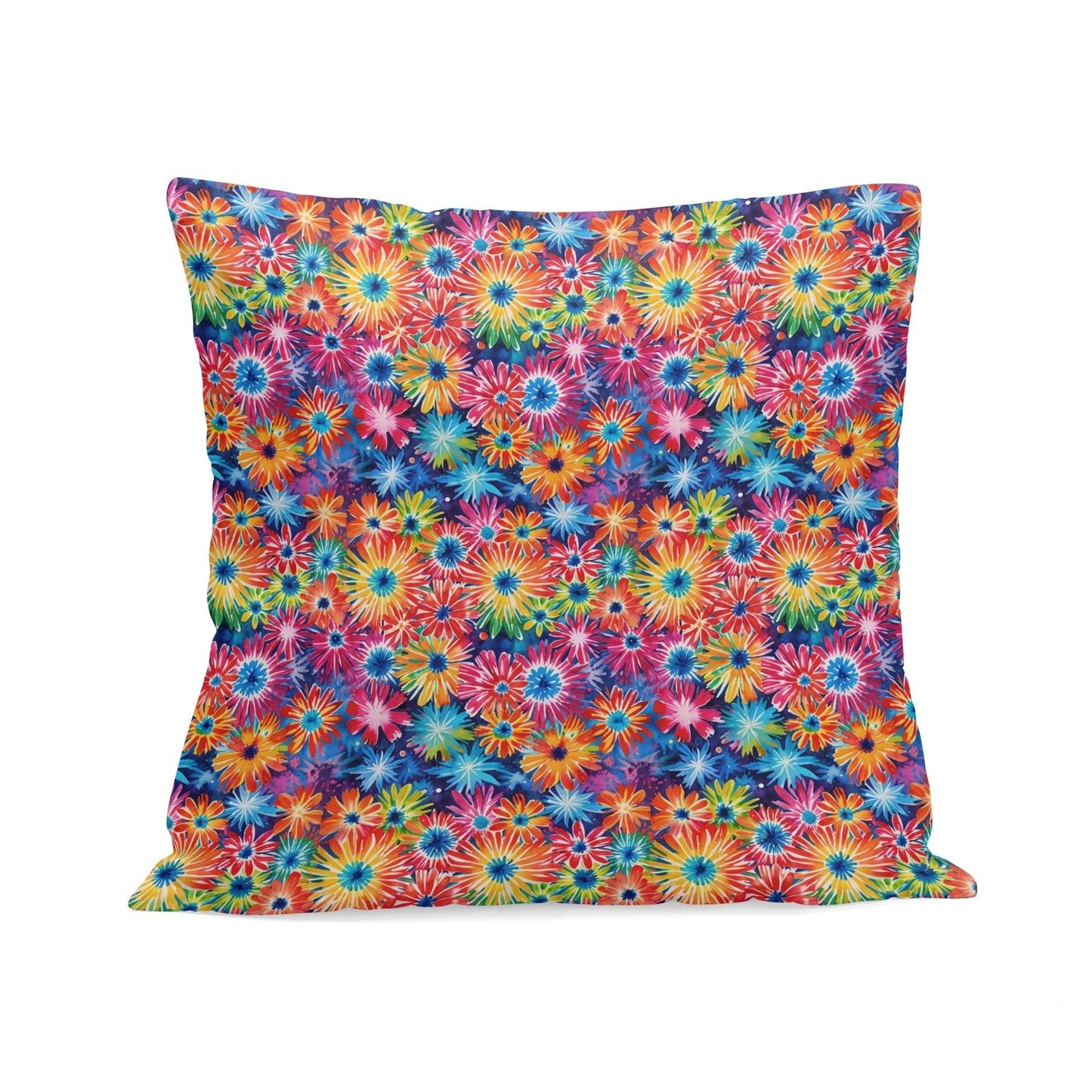 Daisy Tie-Dye Peach Velvet 4 Pcs Square Pillow Case Covers (5 sizes) - DeRose Seasonal