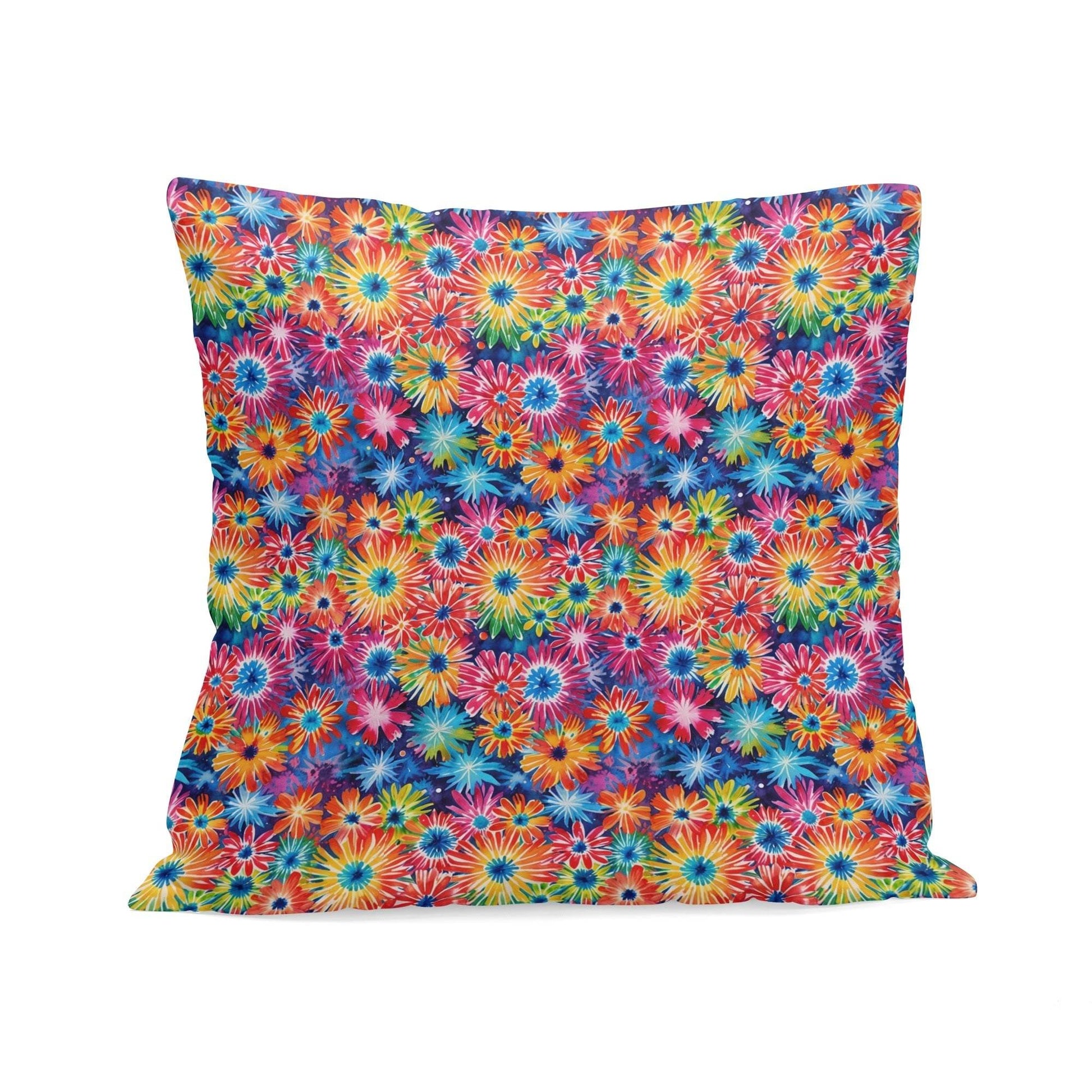 Daisy Tie-Dye Peach Velvet 4 Pcs Square Pillow Case Covers (5 sizes) - DeRose Seasonal