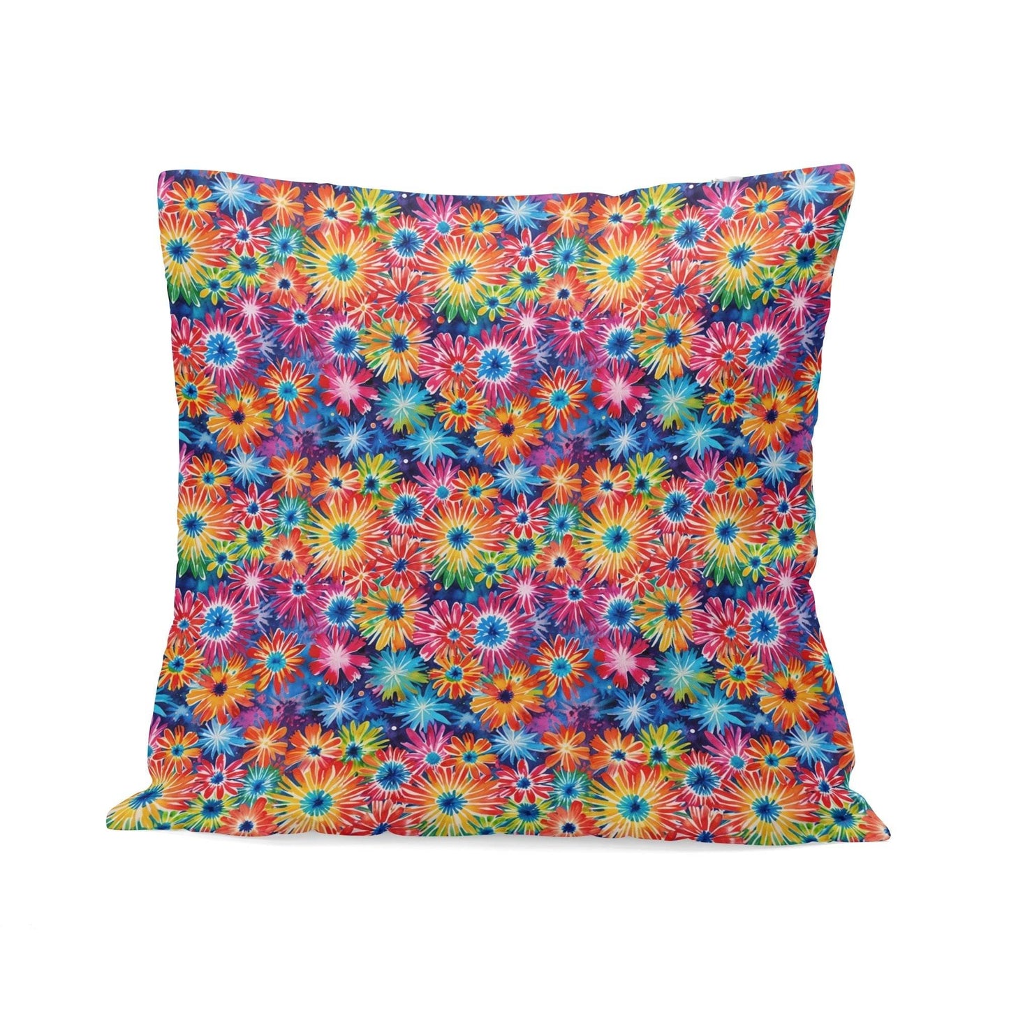 Daisy Tie-Dye Peach Velvet 4 Pcs Square Pillow Case Covers (5 sizes) - DeRose Seasonal