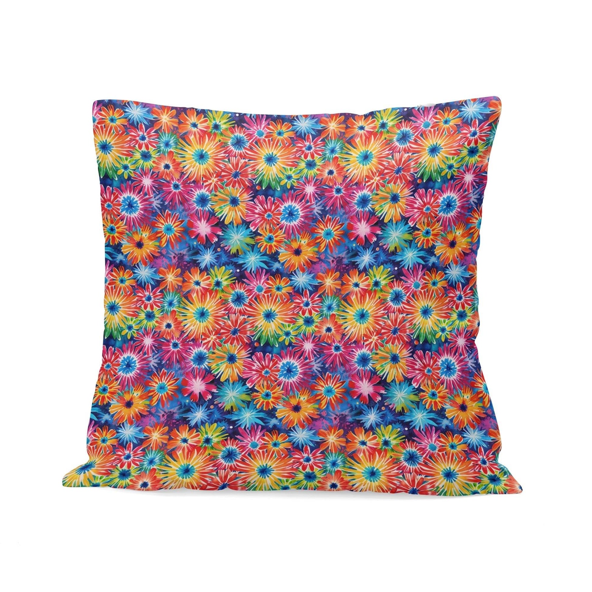 Daisy Tie-Dye Peach Velvet 4 Pcs Square Pillow Case Covers (5 sizes) - DeRose Seasonal