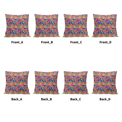 Daisy Tie-Dye Peach Velvet 4 Pcs Square Pillow Case Covers (5 sizes) - DeRose Seasonal