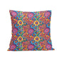 Groovy Flowers Peach Velvet 4 Pcs Square Pillow Case Covers (5 sizes) - DeRose Seasonal