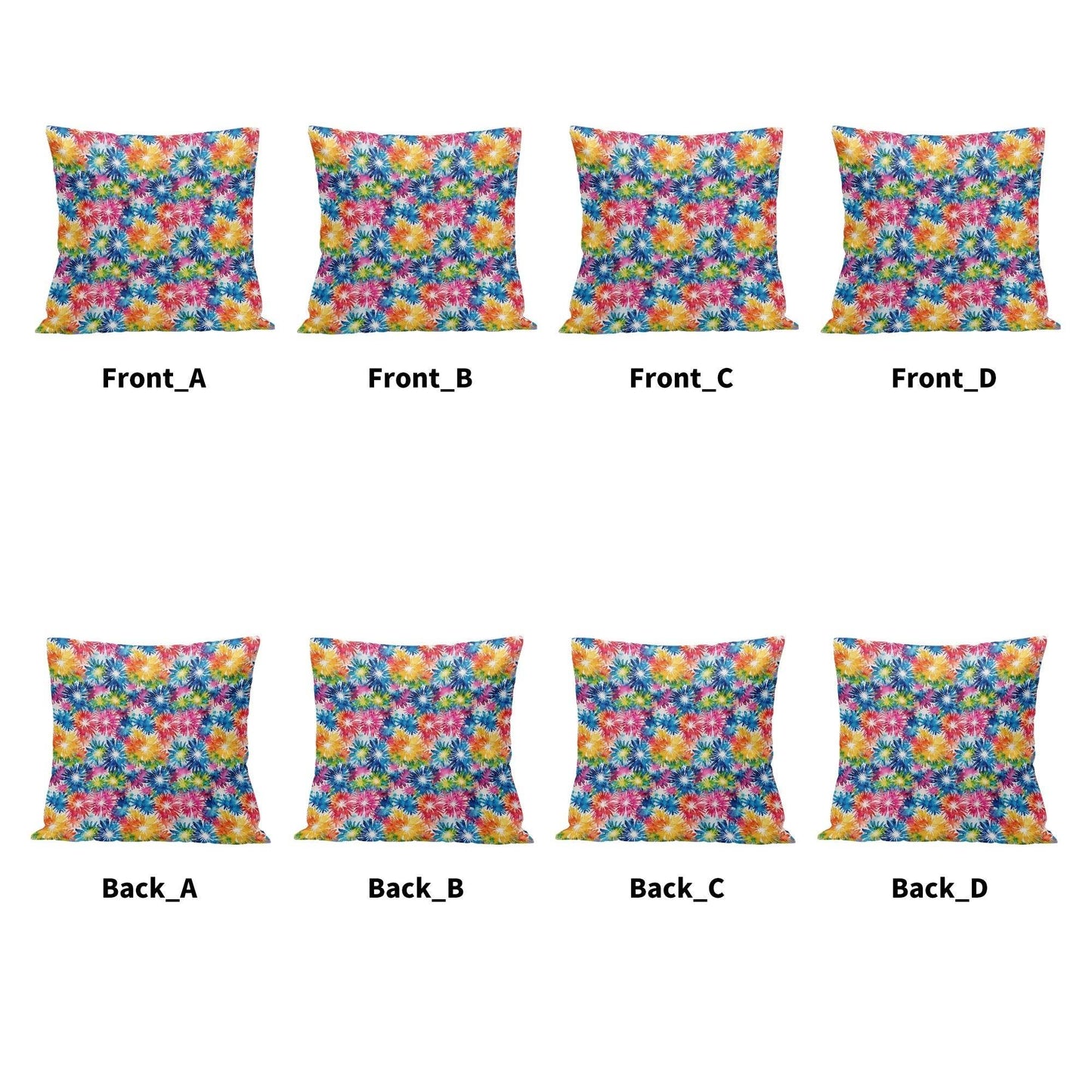 Tie-Dye Explosion Peach Velvet 4 Pcs Square Pillow Case Covers (5 sizes) - DeRose Seasonal