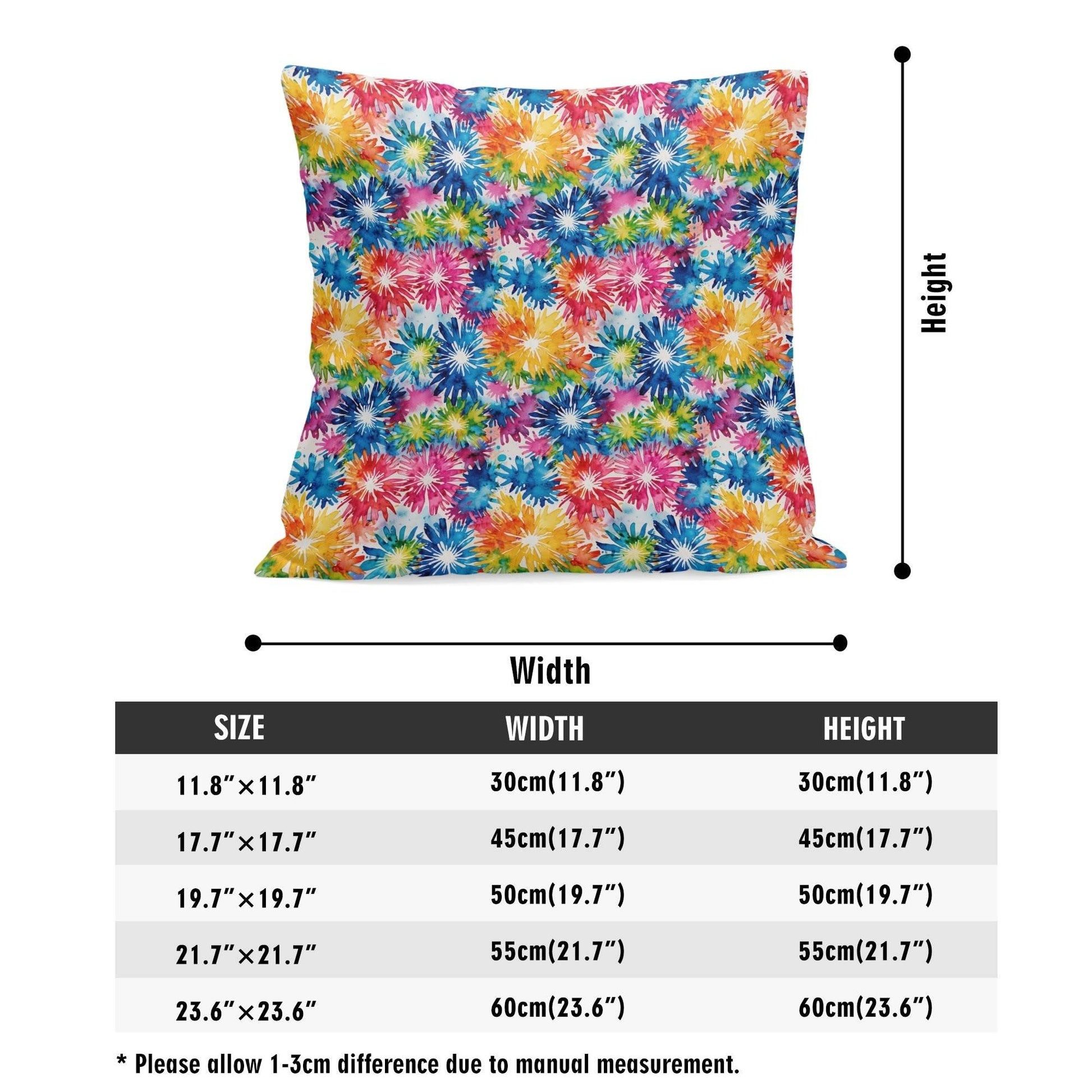 Tie-Dye Explosion Peach Velvet 4 Pcs Square Pillow Case Covers (5 sizes) - DeRose Seasonal