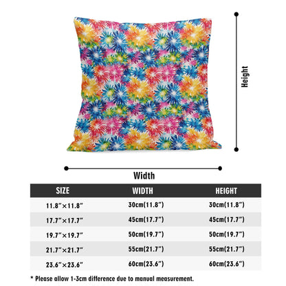 Tie-Dye Explosion Peach Velvet 4 Pcs Square Pillow Case Covers (5 sizes) - DeRose Seasonal