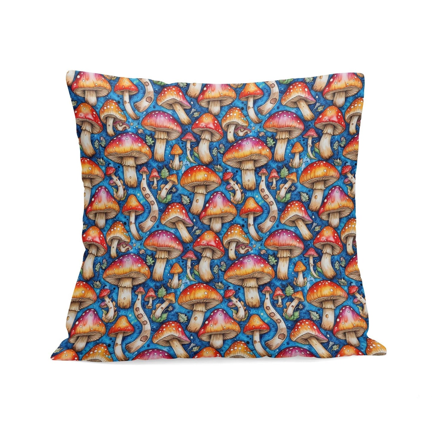 Tie-Dye Mushroom Peach Velvet 4 Pcs Square Pillow Case Covers (5 sizes) - DeRose Seasonal