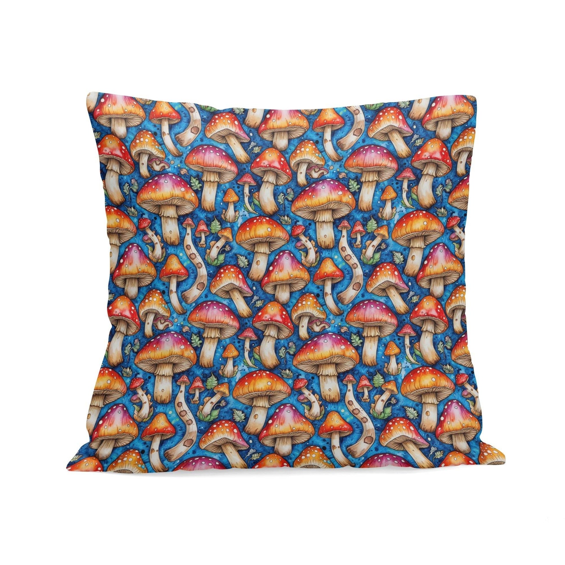 Tie-Dye Mushroom Peach Velvet 4 Pcs Square Pillow Case Covers (5 sizes) - DeRose Seasonal