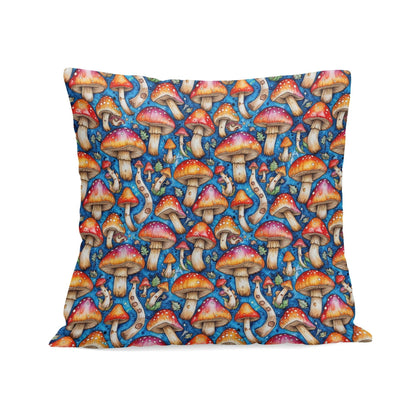 Tie-Dye Mushroom Peach Velvet 4 Pcs Square Pillow Case Covers (5 sizes) - DeRose Seasonal