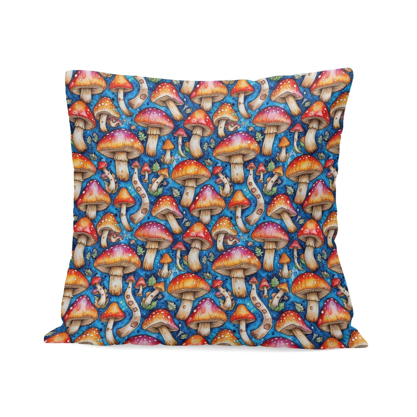 Tie-Dye Mushroom Peach Velvet 4 Pcs Square Pillow Case Covers (5 sizes) - DeRose Seasonal