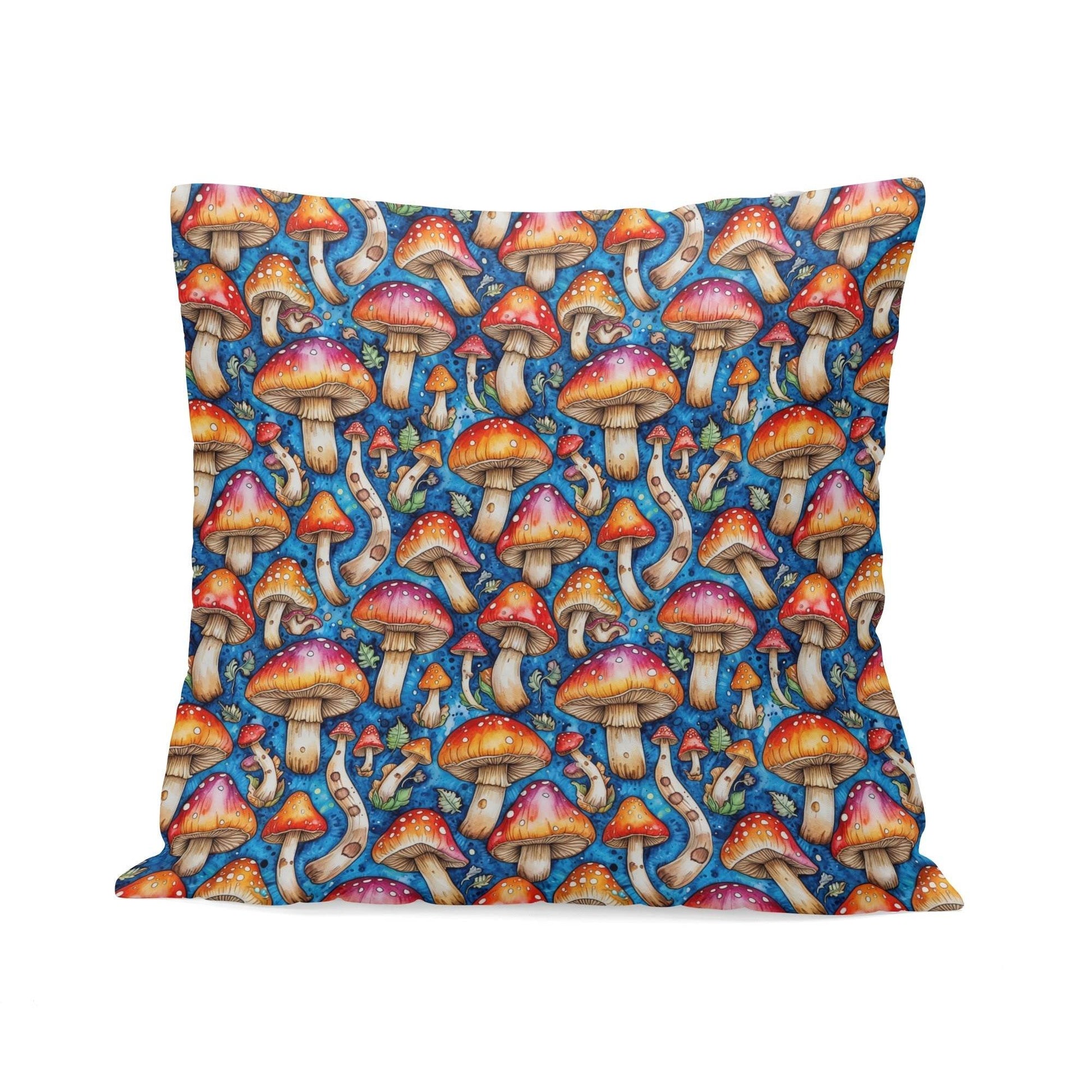 Tie-Dye Mushroom Peach Velvet 4 Pcs Square Pillow Case Covers (5 sizes) - DeRose Seasonal