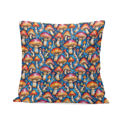 Tie-Dye Mushroom Peach Velvet 4 Pcs Square Pillow Case Covers (5 sizes) - DeRose Seasonal