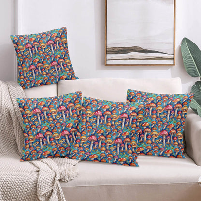 Trippy Tie-Dye Peach Velvet 4 Pcs Square Pillow Case Covers (5 sizes) - DeRose Seasonal