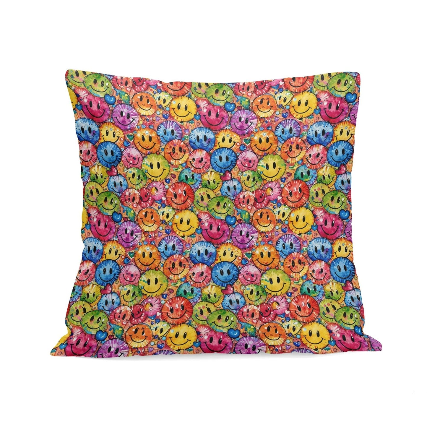 Trippy Smiles Peach Velvet 4 Pcs Square Pillow Case Covers (5 sizes) - DeRose Seasonal
