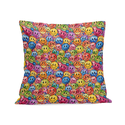 Trippy Smiles Peach Velvet 4 Pcs Square Pillow Case Covers (5 sizes) - DeRose Seasonal