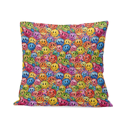 Trippy Smiles Peach Velvet 4 Pcs Square Pillow Case Covers (5 sizes) - DeRose Seasonal