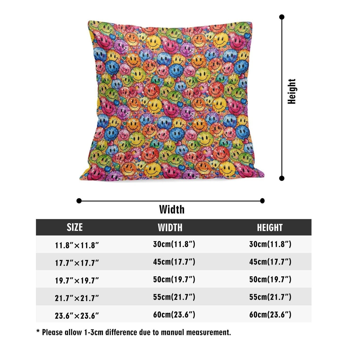 Trippy Smiles Peach Velvet 4 Pcs Square Pillow Case Covers (5 sizes) - DeRose Seasonal