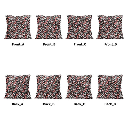 Colorful Hearts Peach Velvet 4 Pcs Square Pillow Case Covers (5 sizes) - DeRose Seasonal