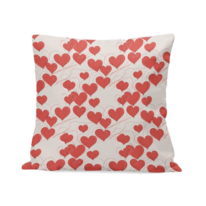 Minimal Hearts Peach Velvet 4 Pcs Square Pillow Case Covers (5 sizes) - DeRose Seasonal